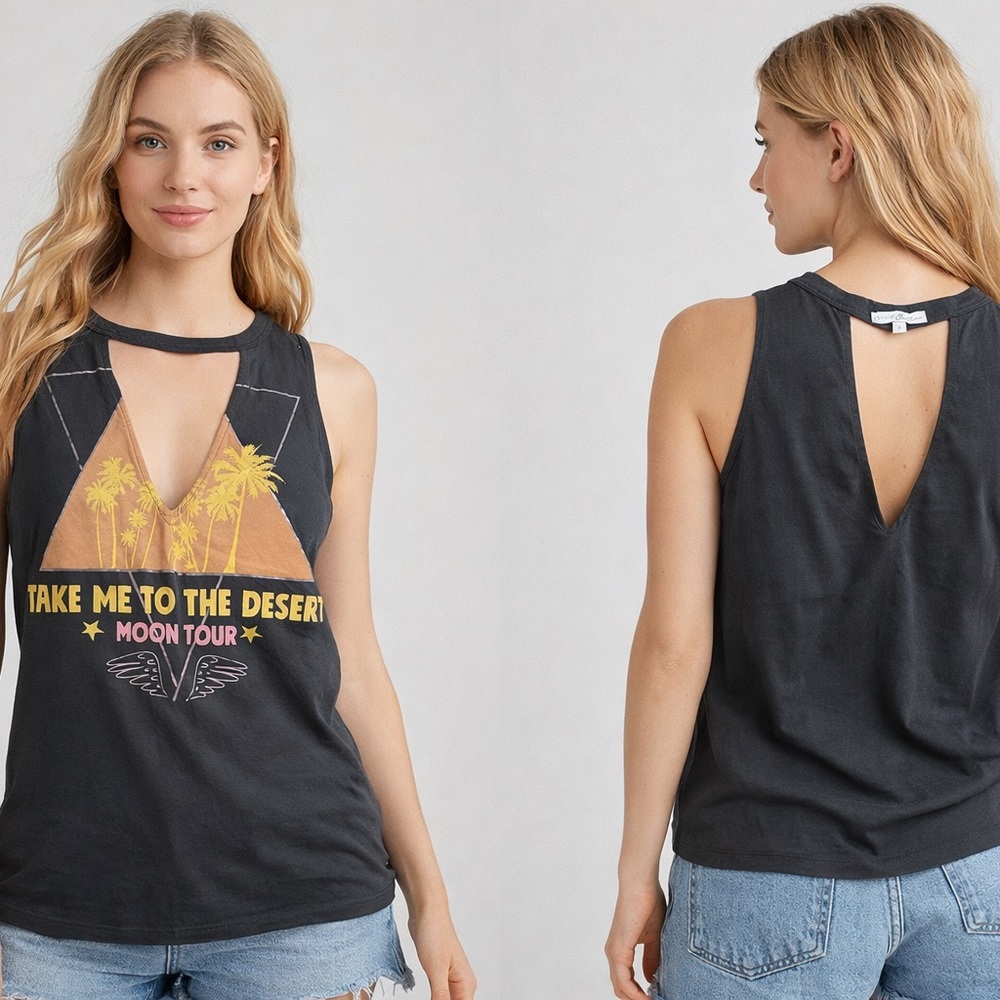 Express Black Desert Graphic Tank Top